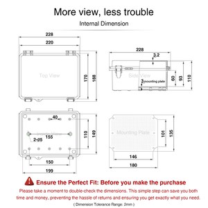 Qilipsu IP67 nhựa hộp nối điện cửa màu xám 8.6 "x 6.7" x 4.3 "ngoài trời không thấm nước bao vây thời tiết dự án NEMA hộp - Product Image 6
