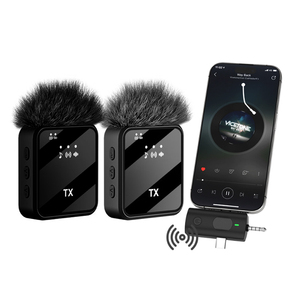 Podcast Micro Plug-Play 1 Kéo 2 Không Dây Ghi Âm Microphone Nhà Sản Xuất Ve Áo Mic 3 Trong 1 Lavalier Ghi Âm Microphone - Product Image 5