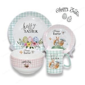 Juego de cena de cerámica con diseño de conejo de pascua, juego de cena de porcelana, divertido, <span class=keywords><strong>Bing</strong></span>, hueso de conejo, China, último diseño - Product Image 1