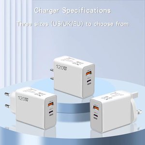 डुअल पोर्ट 120w pd qcc3.0 qccc5.0 यूएसबी टाइप सी फास्ट ट्रैवल फोन वॉल चार्जर - Product Image 6