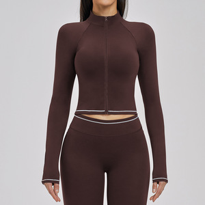 Veste de yoga zippée coupe-vent ajustée écologique à séchage rapide respirante pour le sport en plein air, la course à pied et la remise en forme pour femmes - Product Image 4