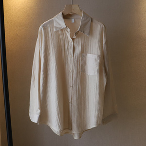 2025 Koreaanse Nieuwe Stijl Vrouwen Groot Formaat Shirts Dunne Lange Mouwen Zomer Zonbeschermend Casual Tops - Product Image 5