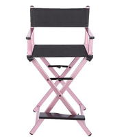 Chaise de Maquillage Pliante Professionnelle en Alliage d'Aluminium pour Salon de Beauté et Artistes, avec Logo Personnalisé