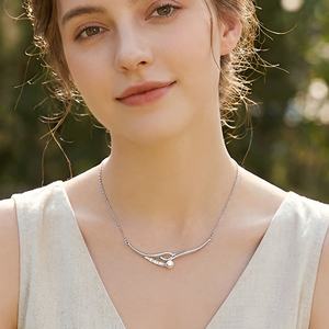 Trendy Stainless Steel Necklace Geometric Women's Unique Ig-Style Imitation Pearl Pendant for Party Religious Zircon Necklace - Product Image 4