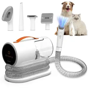 Kit de toilettage pour animaux de compagnie 5 en 1 aspirateur à faible bruit 600W chien chat tondeuse machine de découpe de cheveux