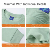 Sweat-shirt col rond en coton Huamian 320 g/m² chaud à manches longues avec poignets et ourlet côtelés, personnalisable OEM, automne-hiver
