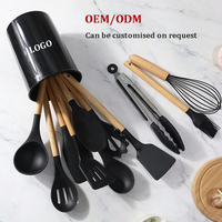 Ensemble d'ustensiles de cuisine - 12 pièces, ustensiles de cuisine en silicone, spatules résistantes à la chaleur, ustensiles de cuisine antiadhésifs