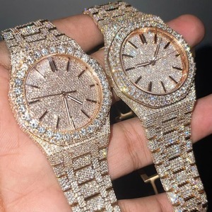 Montre pour homme en acier inoxydable de style hip-hop, taille personnalisée, design unique, fabriquée avec des diamants cultivés en laboratoire - Product Image 4