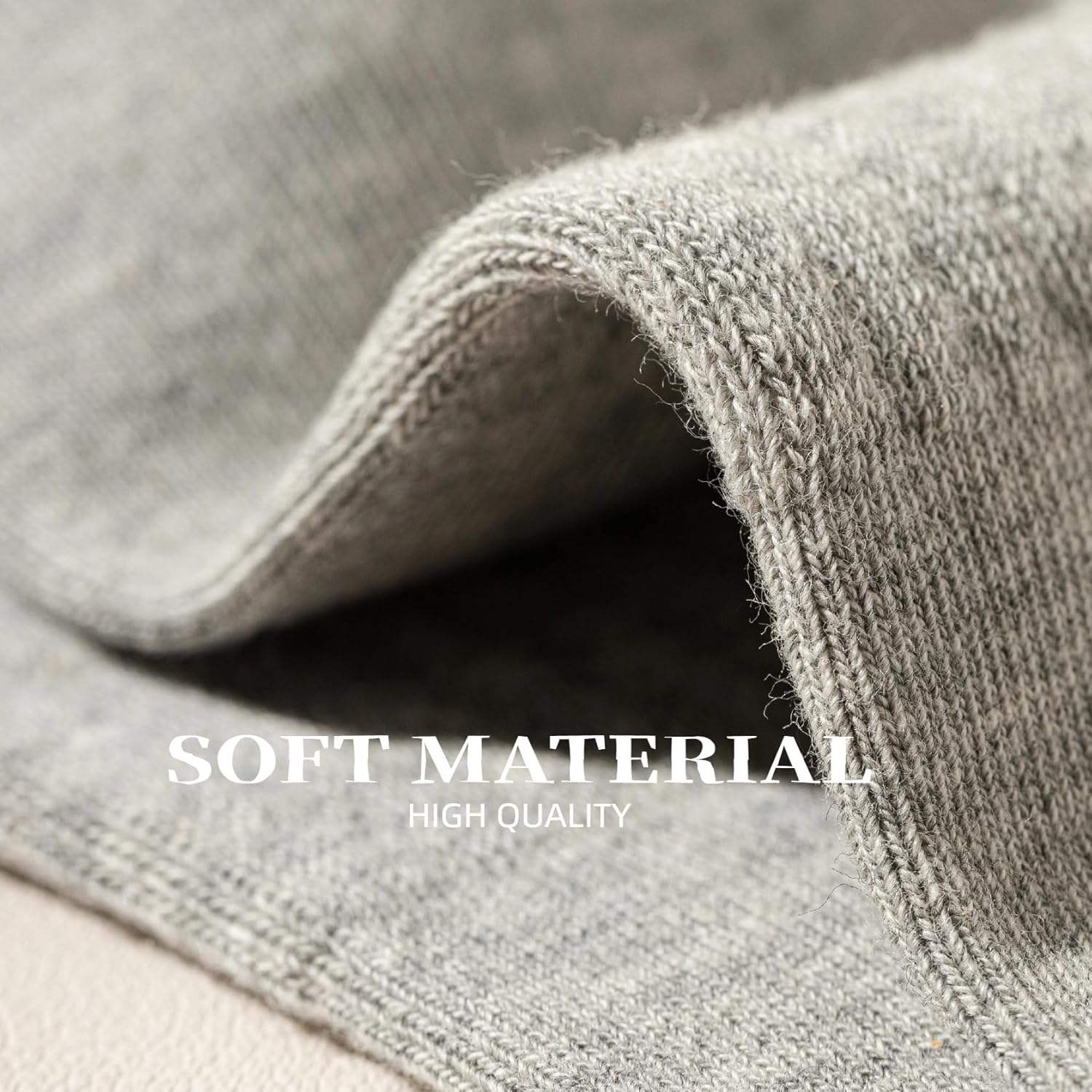 Anti-Bacterial Knitted Spandex/Polyester/Cotton Solid Autumn Casual Mens Crew Socks with Body Logo Size 9-13