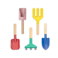 Outils de jardin sécurisés : Mini pelle et râteau en métal avec poignées pour la plantation, le repiquage, le desserrage du sol, les jeux en extérieur et le creusement de sable