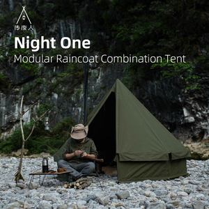 Tente de camping de survie en plein air conception pyramidale étanche avec manchons de poncho de pluie abri polyvalent Bushcraft - Product Image 5
