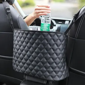 Hot Sale PU Leder hängende Aufbewahrung tasche Auto Rücksitz Organizer Car Net Pocket Handtaschen halter