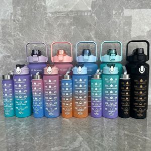 3 trong 1 chai nước bán buôn số lượng lớn màu gradient nhựa BPA miễn phí cho trẻ em trường học với rơm phòng tập thể dục công suất lớn - Product Image 1