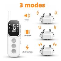 Collier anti-aboiement intelligent de haute qualité à 3 modes (bip/vibration/chock), réglable de 1 à 16 niveaux, dispositif d'entraînement par vibration et choc