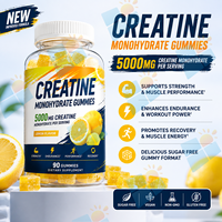 Gomitas de Creatina Monohidrato 5000mg Sin Azúcar, Nutrición Deportiva para Fuerza y Resistencia, Sabor Personalizado, Marca Privada OEM