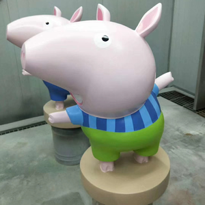 Escultura de Cerdo Rosa en 3D de Fibra de Vidrio, Modelo S109, Grande, Moderna, Personalizada, para Decoración de Exteriores, Parques, Centros Comerciales, Regalos, Modelo de Mano - Product Image 6