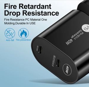 Cargador Superrápido de 40W con Doble Puerto USB-C PD para iPhone 13 12 Pro Max, Bloque de Carga para Teléfono Celular, Cabezal de Cargador de Pared Tipo C - Product Image 4