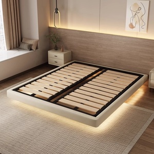 Wholesale Modern Queen Floating Platform <strong>Bed</strong> with Integrated Storage and <strong>LED</strong> Lighting, Premium Luxury Bedroom Furniture Set - Product Image 5