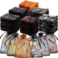 Sacs cadeaux en organza pour Halloween, avec cordon de serrage, 4''x6'', petits sacs pour bonbons et friandises pour les enfants, pour la salle de classe ou les fêtes de Halloween