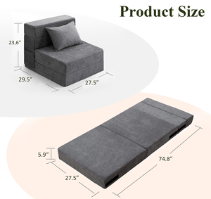 Modern Square Folding <b>Sofa</b> <b>Bed</b> Removable Washable Cover One Seat <b>Convertible</b> Eco-Friendly Design for Living Room - Product Image 4
