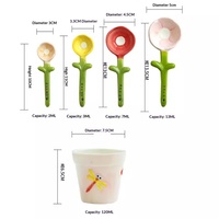 Sendok Takar Porselen Motif Bunga Lucu Kreatif untuk Nasi, Sup, Kopi, Hadiah Hari Valentine, Alat Panggang Gaya Jepang Korea Underglaze