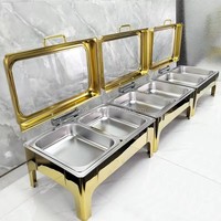Matériel de maintien au chaud et de service pour événements de mariage : Réchauds de buffet rectangulaires et ensembles de chafing dishes à vendre