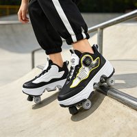 Chaussures à roulettes rétractables pour enfants garçons filles, 4 roues, chaussures de roller cachées, sports d'été en plein air, taille 33-43