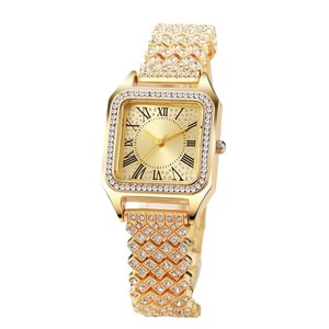 Nouvelle montre pour femme de commerce extérieur transfrontalier, bracelet en acier incrusté de diamants, style coréen, cadran carré tendance, mouvement à quartz - Product Image 5