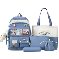 Sac à dos scolaire tendance pour étudiants, imperméable, en nylon et polyester, avec logo personnalisé, ensemble de sacs à dos scolaires, fermeture éclair à motif de dessin animé pour filles