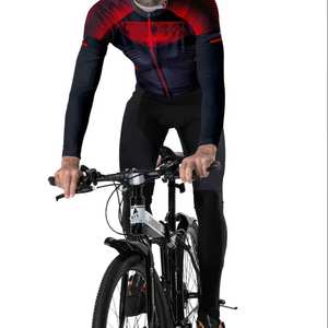 Ensemble de cyclisme pour hommes Eco Performance personnalisé, fabriqué en polyester recyclé, teintures durables, couleur personnalisée pour les cyclistes soucieux de l'environnement - Product Image 2