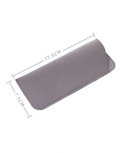 Personalized Logo Eyeglass Soft Pu Leather <b>Pouch</b>, Custom Portable Dustproof Glasses case - Product Image 2