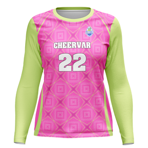 弹力灵活的女式圆领排球运动衫长袖排球服排球训练用 - Product Image 3