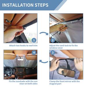 Pare-soleil de pare-brise de camping-car pour Sprinter Van année 2007-2018 RV fenêtre de porte avant isolation occultant par paire - Product Image 6