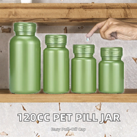 Flacon cylindrique en PET de 100cc 120cc avec bouchon à vis pour capsules de glucosamine pour animaux de compagnie, conteneur de médicaments