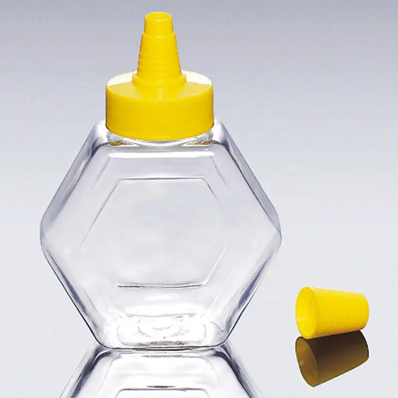 500g 280g 360ml 200ml नि: शुल्क sampeles BPA मुक्त कस्टम लेबल खाली स्पष्ट प्लास्टिक शहद निचोड़ बोतल फ्लिप टोपी के साथ
