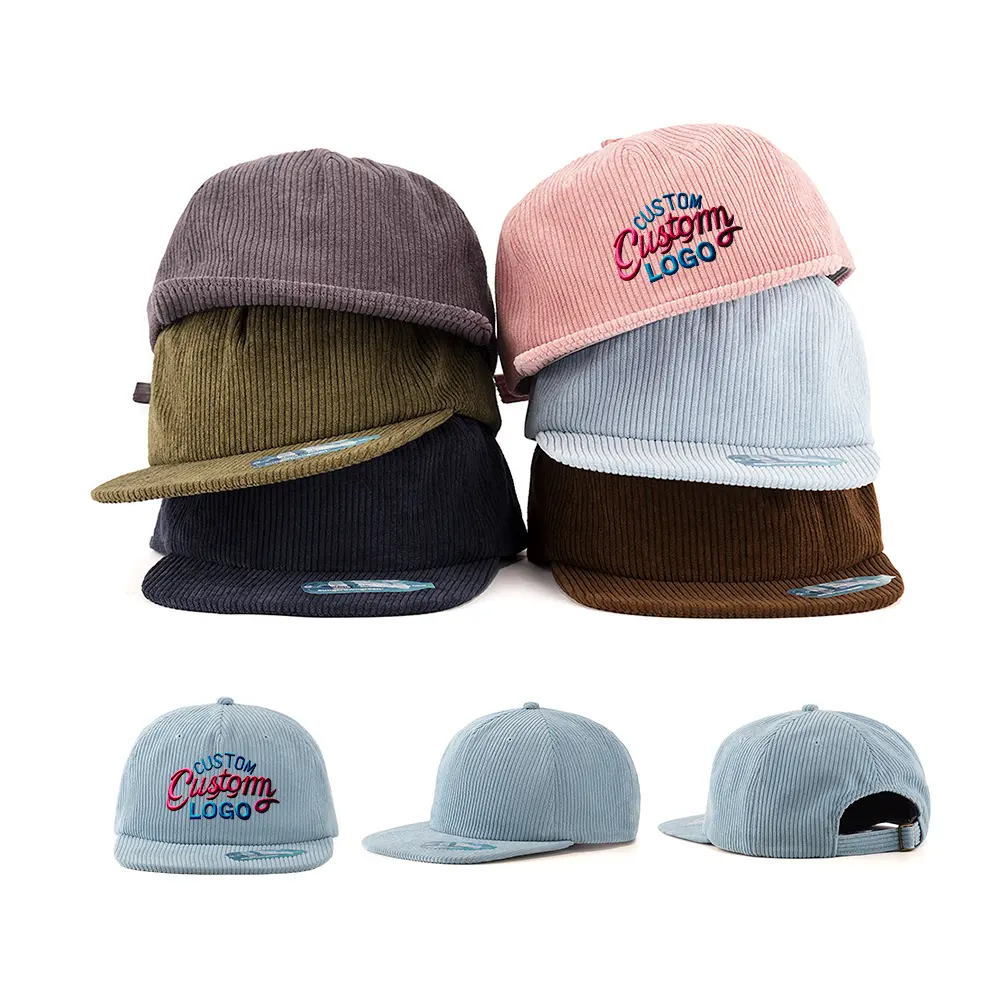 Có thể điều chỉnh hip hop mũ nón gorras Tùy chỉnh không có cấu trúc cấu hình thấp vải to Sợi 5 Bảng điều chỉnh SNAPBACK HAT