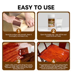 Cire liquide acrylique à base d'eau pour bois, <span class=keywords><strong>vernis</strong></span> de polissage pour meubles en acajou, peinture au pinceau résistante aux intempéries - Product Image 2