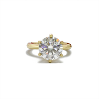 Paston takı özel 11mm 5CT DEF VVS yuvarlak parlak kesim Solitaire anites tektaş yüzük kadınlar için 925 gümüş nişan yüzüğü
