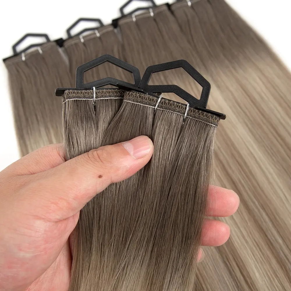 salon Quality Remy Hair Extensions Seamless Weft invisible 100% Human Hair Double Drawn Virgin Flat Weft Hair