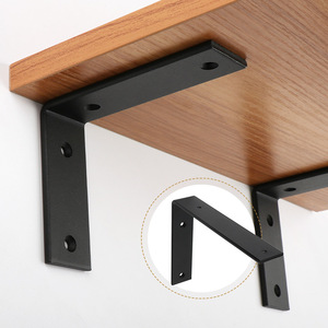 JINNATE Wall Mount Bracket 5mm Black Iron L-Shaped Heavy Duty Angle Bracket For Furniture Partitions - Product Image 2