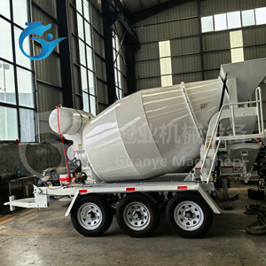 Ba trục sáu bánh xe hai khối bê tông xăng trộn Trailer xe tăng trộn bê tông nhỏ - Product Image 4