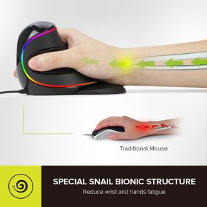 DELUX M618Plus <span class=keywords><strong>Mouse</strong></span> <span class=keywords><strong>Ergonomico</strong></span> RGB Cablato, <span class=keywords><strong>Mouse</strong></span> Verticale RGB <span class=keywords><strong>Grande</strong></span> con 6 Pulsanti, 4000 DPI - Product Image 2