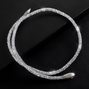 Collana Lunga Regolabile Multiuso, Colore <span class=keywords><strong>Oro</strong></span> e Argento, Collana a Serpente Flessibile, Gioielli per Donne e Uomini - Product Image 4