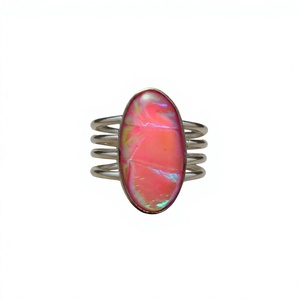 Bague Statement Bohème en Argent Sterling 925 Fait Main avec Corail Taille Ovale pour Mariage, Fiançailles, Anniversaire, Cadeau, Promesse, Fête, Unisexe - Product Image 4