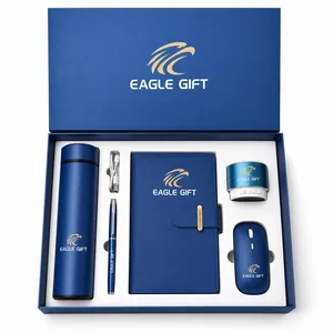 Custom Promotional Business Gift Box Vacuum Flask Notebook <b>Mouse</b> Speaker Pen Data Cable Practical Office Gift Set - Product Image 4