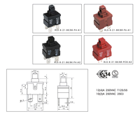 Saklar Tombol Tekan Hitam 12A 250VAC Terminal PCB Satu Kutub untuk Perangkat Elektronik Sambungan Cepat