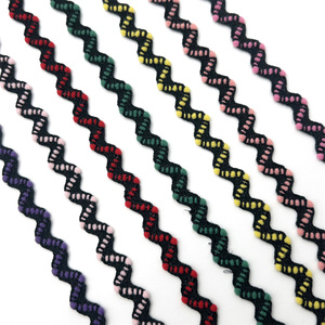 Bande tissée ondulée à chevrons rayée hautement élastique de 6 <span class=keywords><strong>mm</strong></span> avec bord incurvé pour vêtements, sacs, chaussures, accessoires textiles de maison - Product Image 2