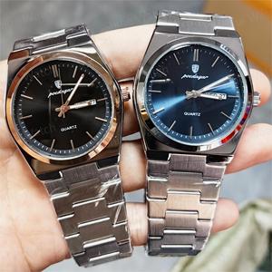 Poedagar 930 Nam Mới Sang Trọng Đồng Hồ Không Thấm Nước Sáng Ngày Tuần Đồng Hồ Thép Không Gỉ Reloj Kinh Doanh Giản Dị Người Đàn Ông Của Thạch Anh Đồng Hồ - Product Image 3