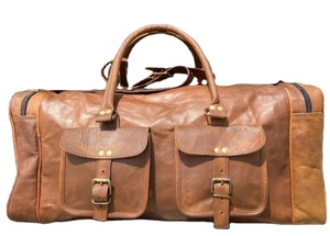 Bolsa de Viaje de Cuero Vintage Marrón, Bolsa de Fin de Semana Hecha a Mano, Equipaje de Mano de Gran Capacidad - Product Image 2