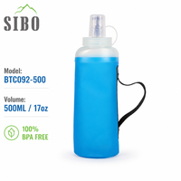 Bouteille d'eau pliable en TPU sans BPA, écologique, 500 ml, pour le sport, la randonnée et les activités de plein air